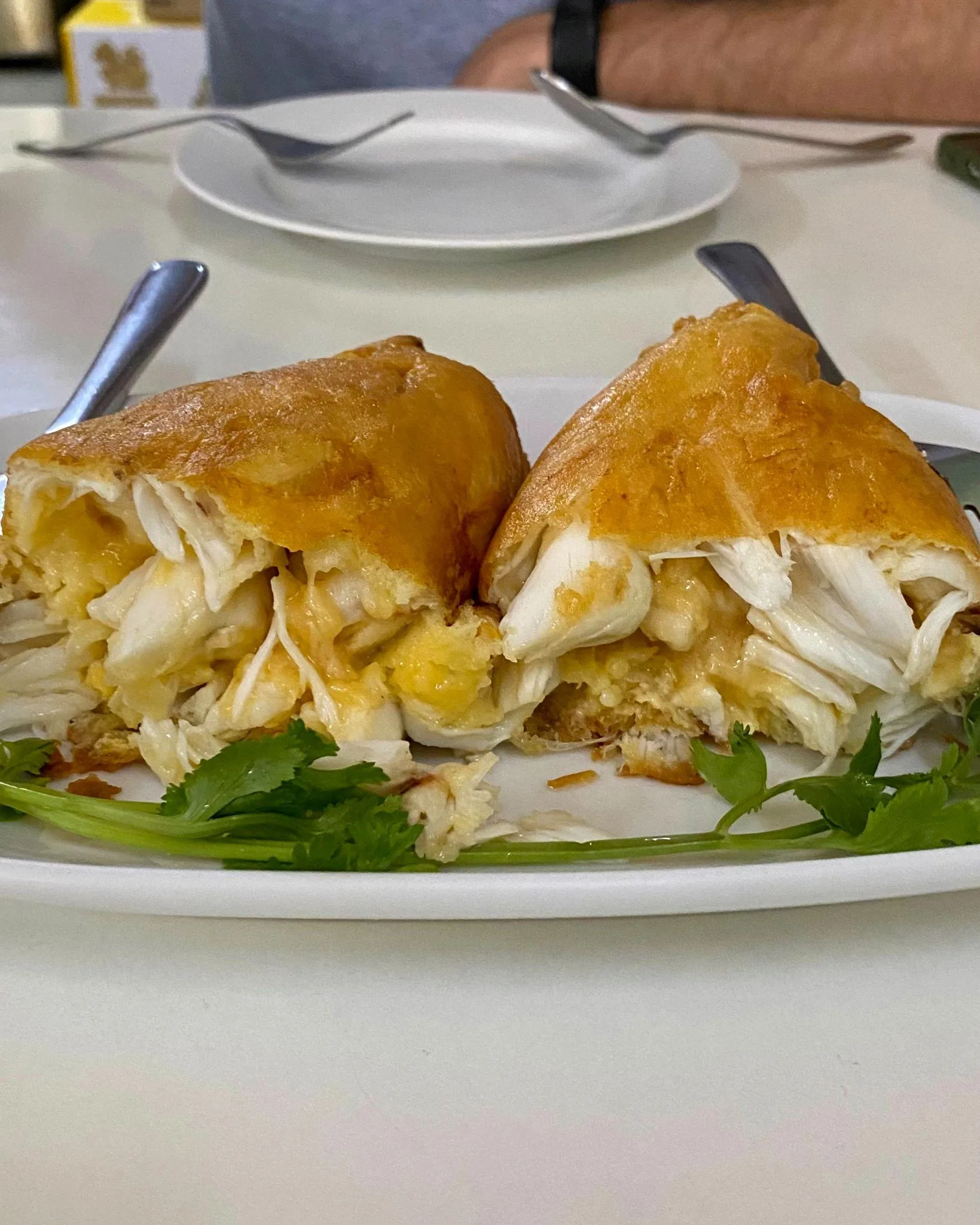 Jay Fai's crab omelette filled with sweet crab meat