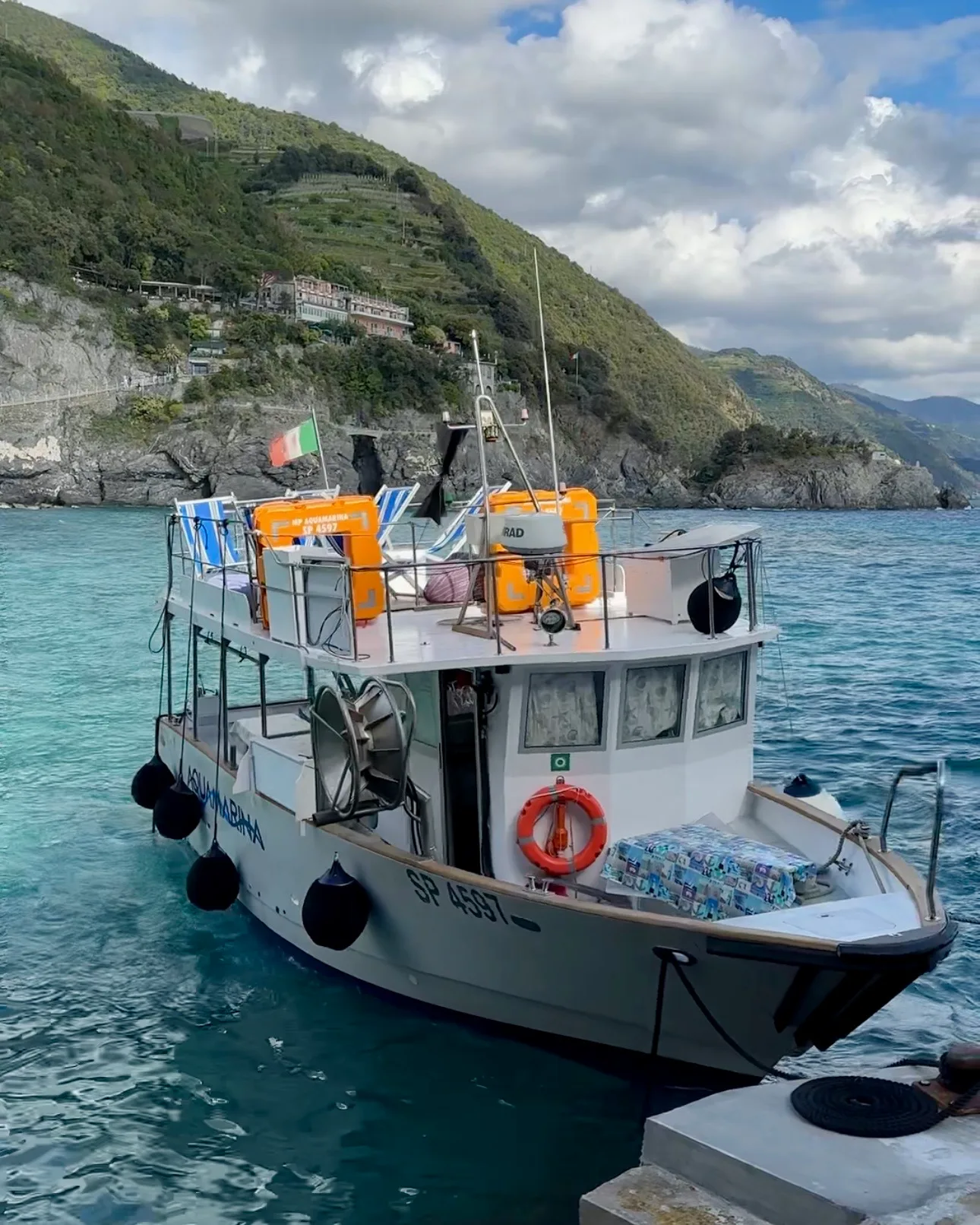 Homemade pesto lasagna at Tosca Bistrot in Monterosso
