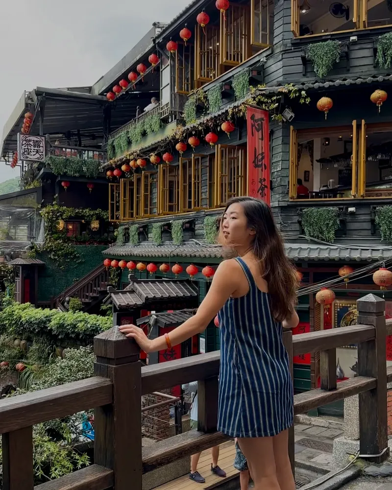 Jiufen old street with red lanterns in Taiwan