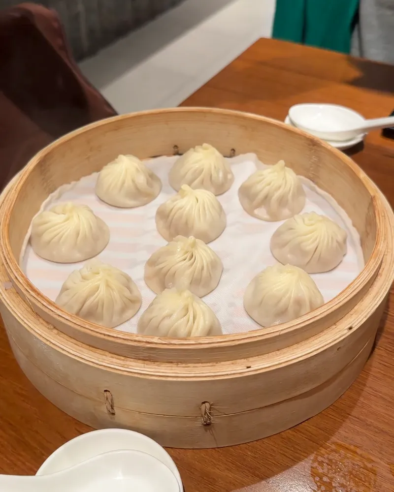 Chefs folding soup dumplings at Din Tai Fung